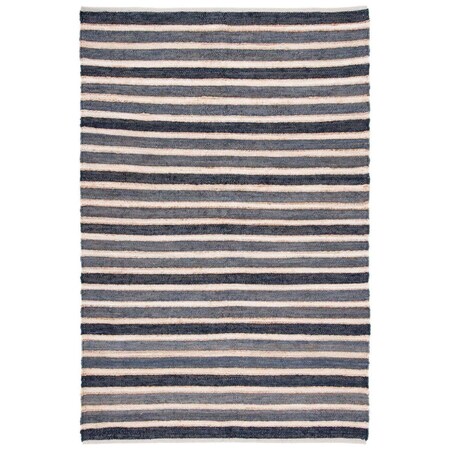 Safavieh 5 x 8 ft. Striped Kilim Global Hand Woven Rectangle Rug Charcoal & Ivory STK318H-5